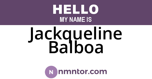 Jackqueline Balboa