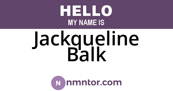 Jackqueline Balk