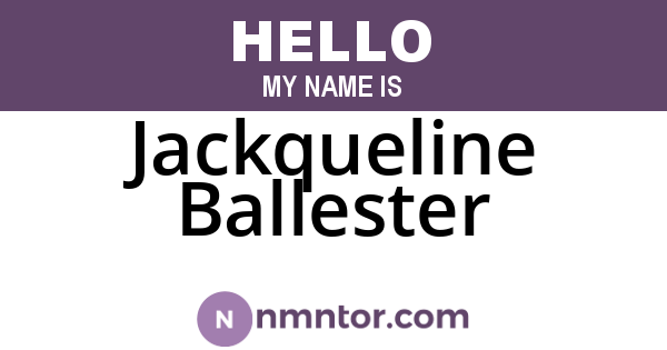 Jackqueline Ballester