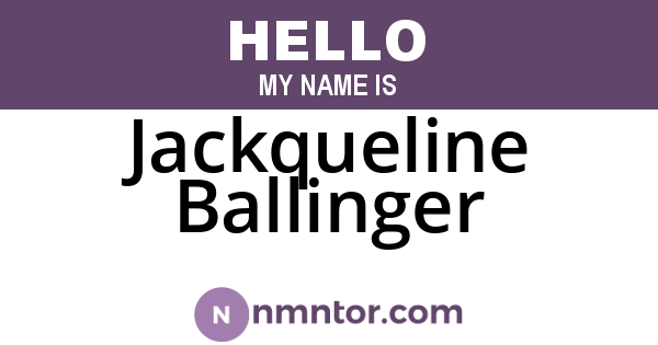 Jackqueline Ballinger