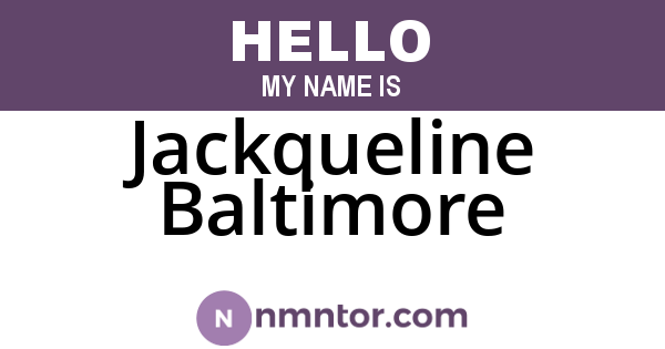 Jackqueline Baltimore