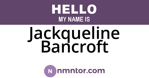 Jackqueline Bancroft