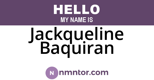 Jackqueline Baquiran
