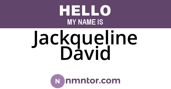 Jackqueline David