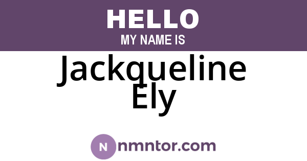 Jackqueline Ely