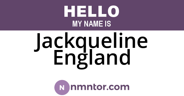 Jackqueline England