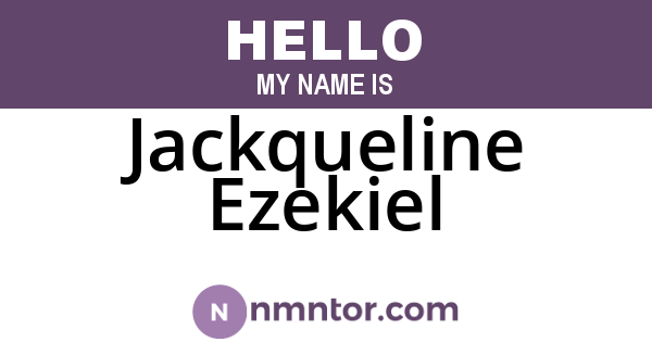 Jackqueline Ezekiel