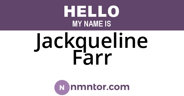 Jackqueline Farr