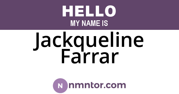 Jackqueline Farrar