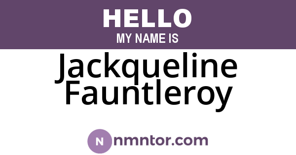 Jackqueline Fauntleroy
