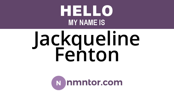 Jackqueline Fenton
