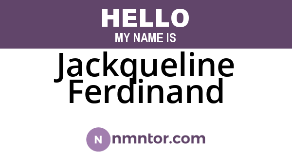 Jackqueline Ferdinand
