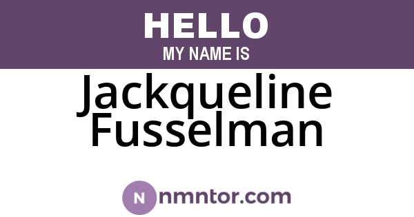 Jackqueline Fusselman