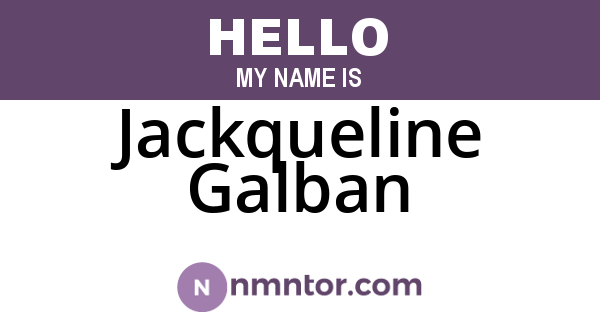 Jackqueline Galban