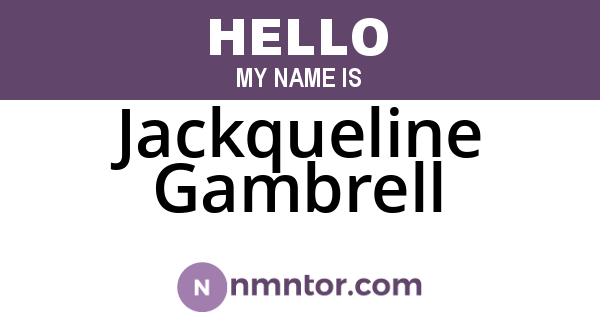 Jackqueline Gambrell