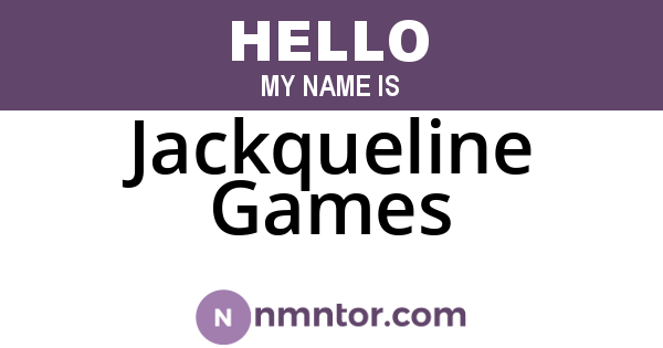 Jackqueline Games