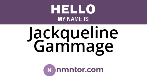 Jackqueline Gammage