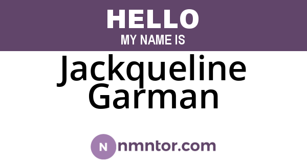 Jackqueline Garman