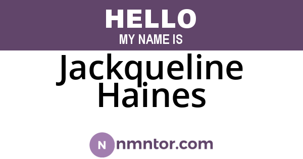 Jackqueline Haines