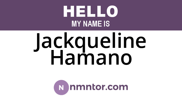 Jackqueline Hamano