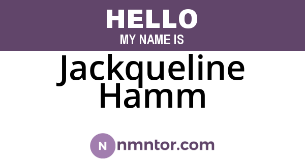 Jackqueline Hamm