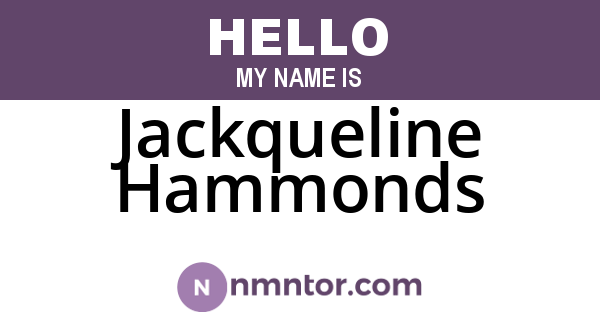 Jackqueline Hammonds