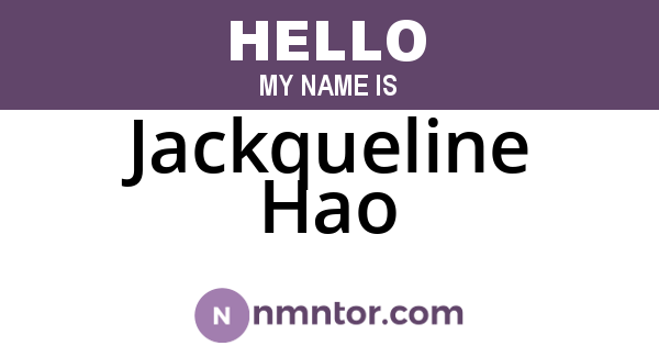 Jackqueline Hao