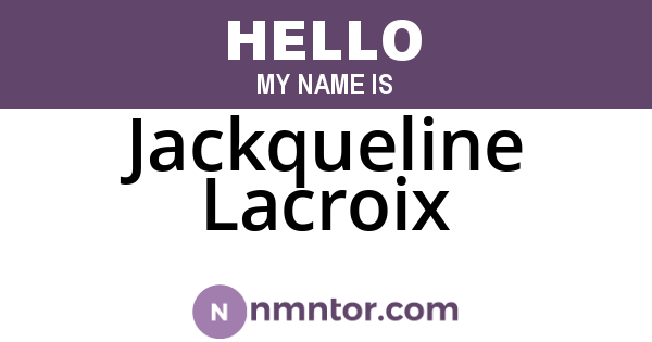 Jackqueline Lacroix