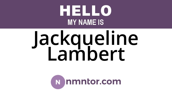 Jackqueline Lambert