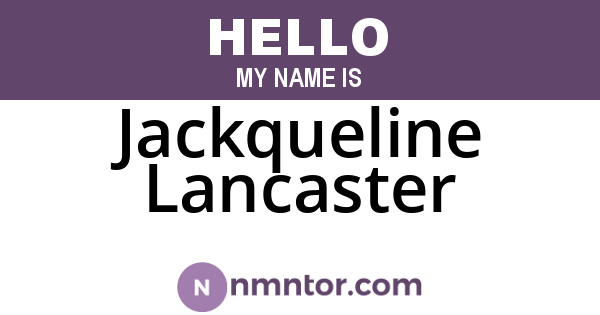 Jackqueline Lancaster