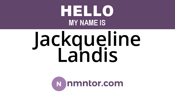 Jackqueline Landis