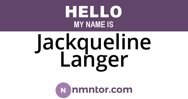 Jackqueline Langer