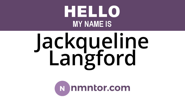 Jackqueline Langford