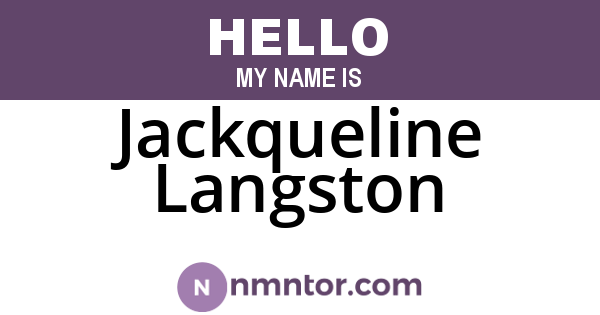 Jackqueline Langston