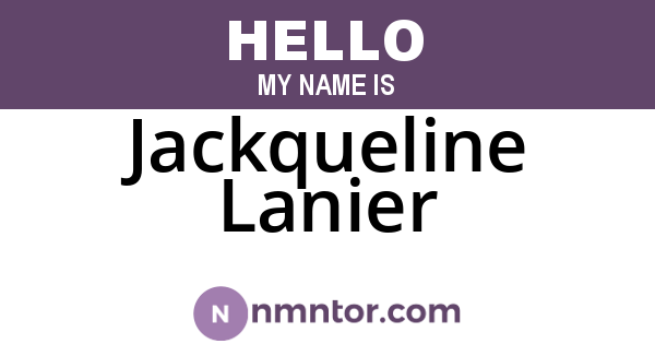 Jackqueline Lanier