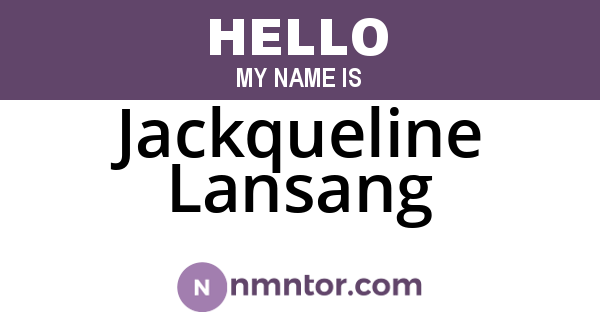 Jackqueline Lansang