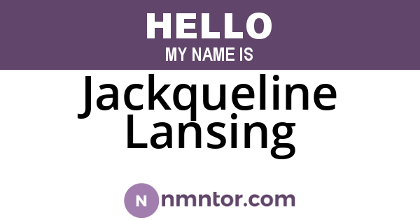 Jackqueline Lansing