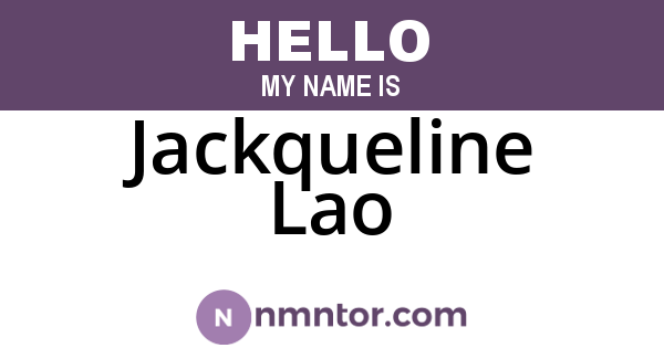 Jackqueline Lao