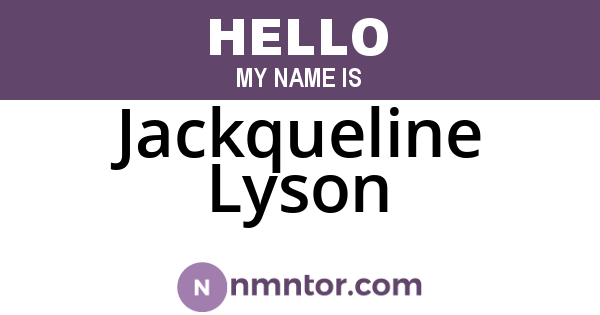 Jackqueline Lyson
