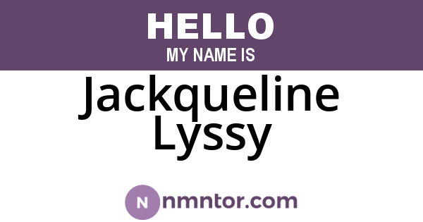 Jackqueline Lyssy