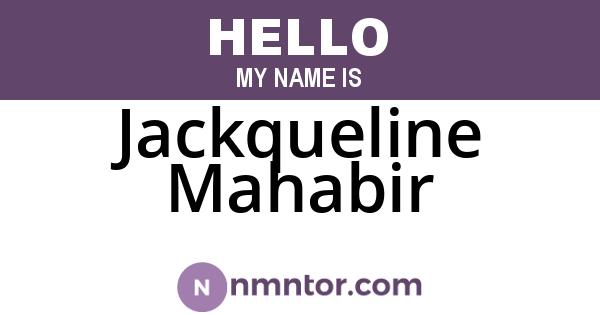 Jackqueline Mahabir
