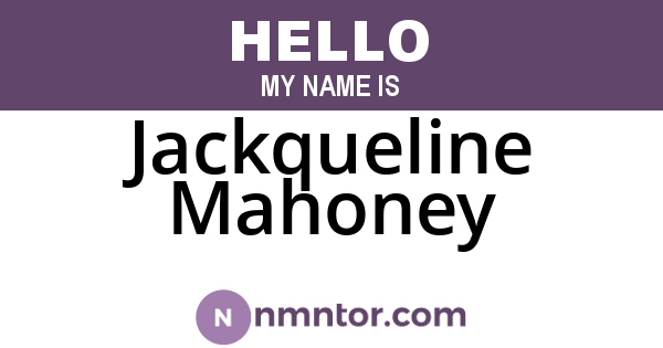 Jackqueline Mahoney