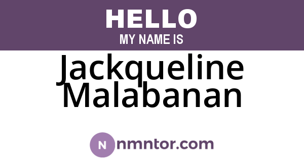 Jackqueline Malabanan