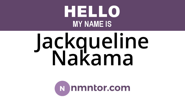Jackqueline Nakama