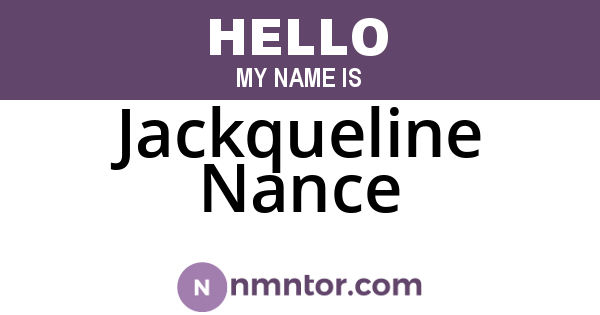 Jackqueline Nance