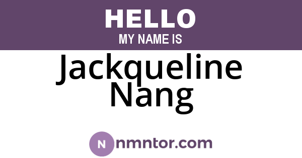 Jackqueline Nang