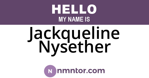 Jackqueline Nysether