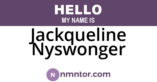 Jackqueline Nyswonger