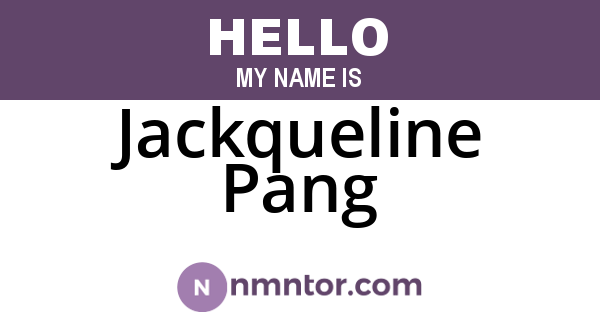 Jackqueline Pang