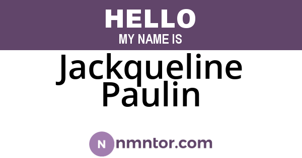 Jackqueline Paulin
